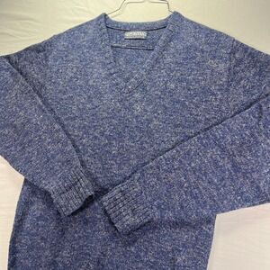 Vintage Puritan Sweater Mens Large Navy Blue Acrylic Wool Alpaca Grandpa USA